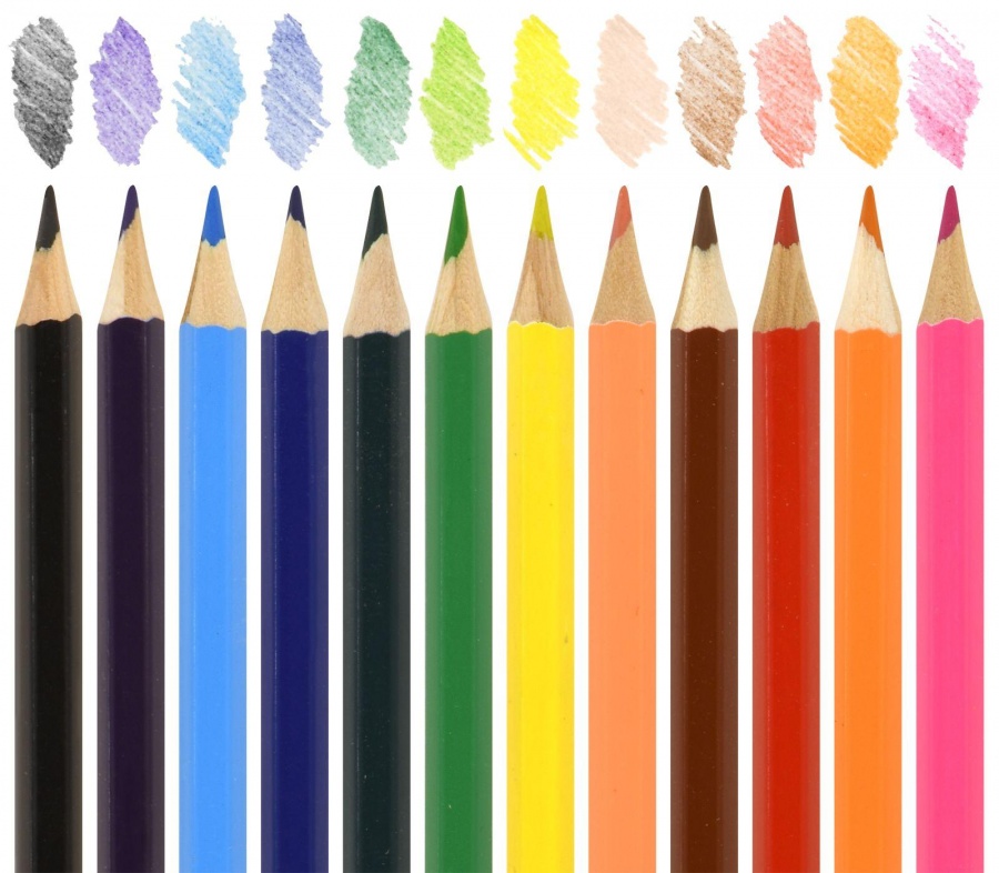 Карандаши цветные 12 цветов schoolФОРМАТ &quot;Веселые зверята&quot; (d=2.65мм, 6гр)