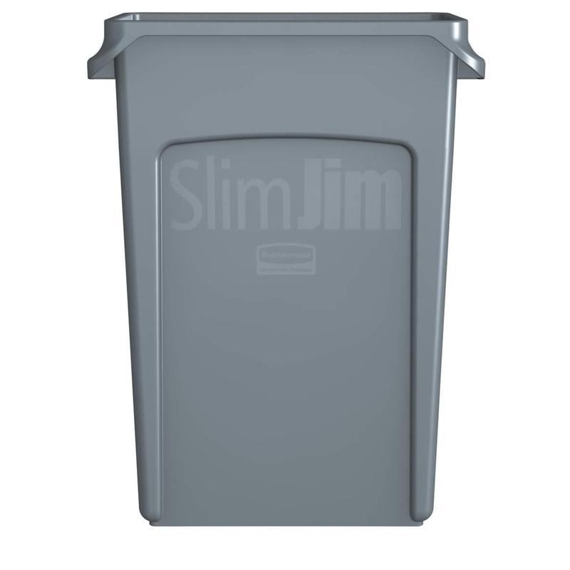 Контейнер-бак для мусора 87л Rubbermaid Slim Jim, пластик серый