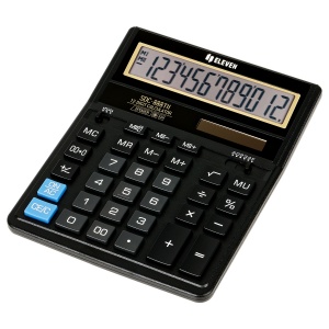 Калькулятор настольный Eleven SDC-888TII (12-разрядный) двойное питание, черный (SDC-888TII)