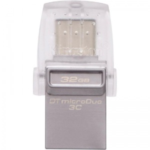 Флэш-диск USB 64Gb Kingston DataTraveler microDuo 3C, USB3.0/3.1 + Type-C серебристый