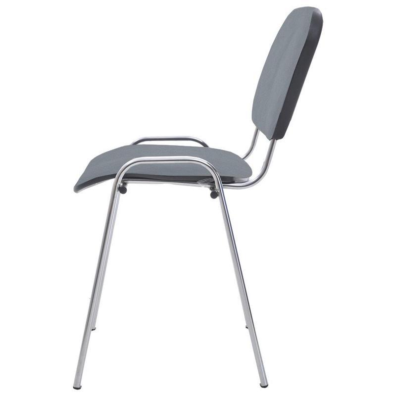 Стул для посетителей Easy Chair Изо, кожзам серый, хром