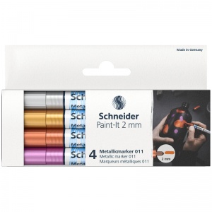 Набор маркеров для декорирования Schneider Paint-It 011 (2мм, 4 цвета, металлик) 4шт. (ML01111501)