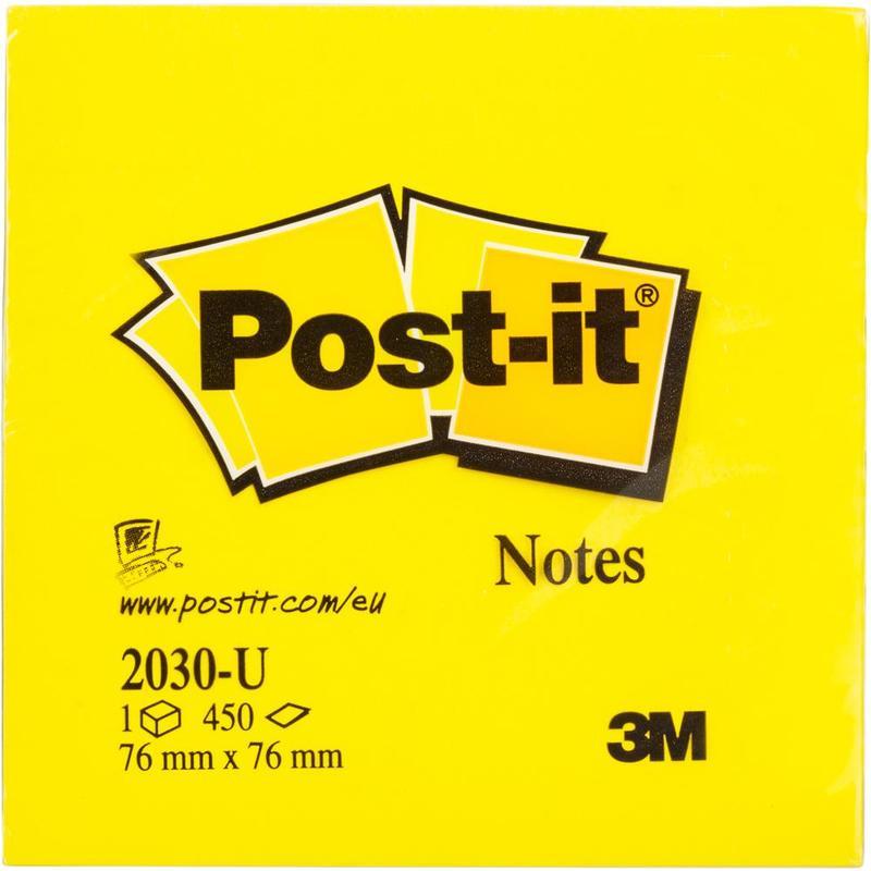 Стикеры (самоклеящийся блок) 3M Post-it Classic, 76x76мм, 6 цветов неон, 450 листов (2030-U), 12 уп.