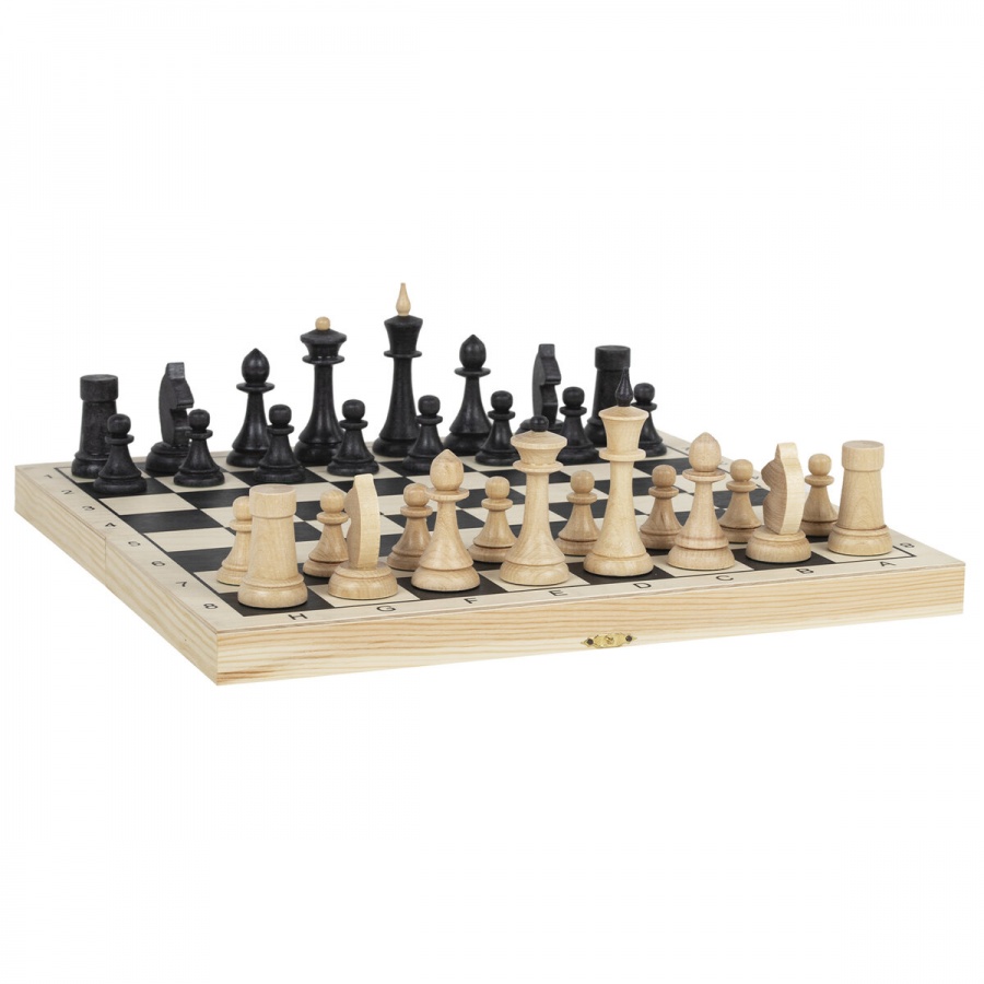 Игра настольная Шахматы Золотая сказка, турнирные, деревянные, большая доска 40х40см