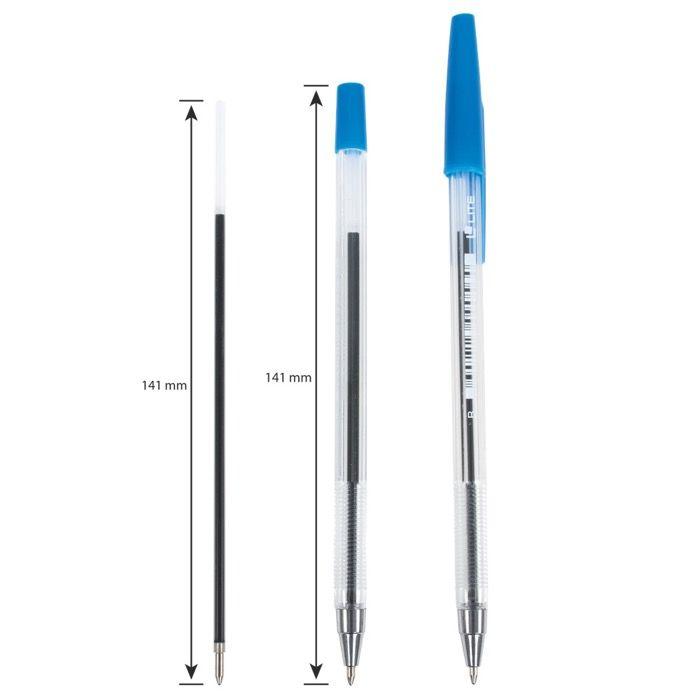 Ручка шариковая LITE 927 (0.7мм, синий цвет чернил, прозрачный корпус) 1шт. (BPRL01-B)