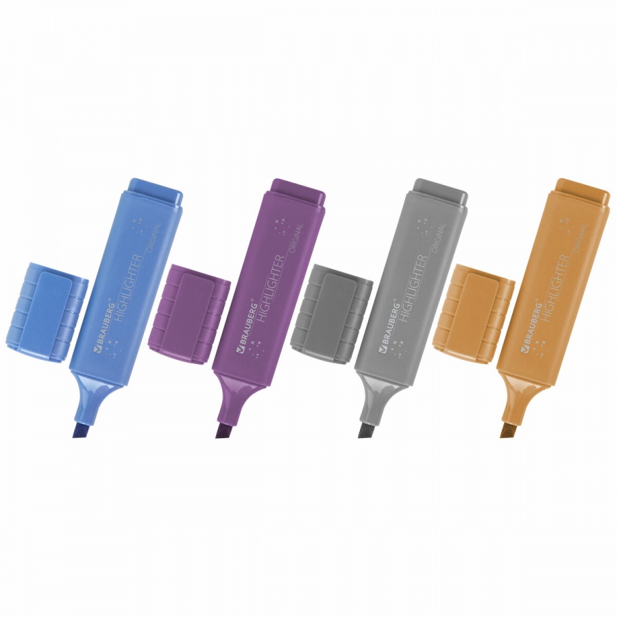 Набор маркеров-текстовыделителей Brauberg Original Pearl (1-5мм, 4 цвета, перламутровые) 4шт. (152429)