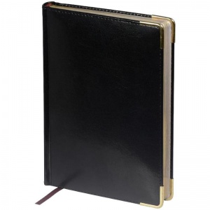Ежедневник недатированный А5 Bruno Visconti Persona (136 листов) обложка кожа, черный (золотистый обрез)