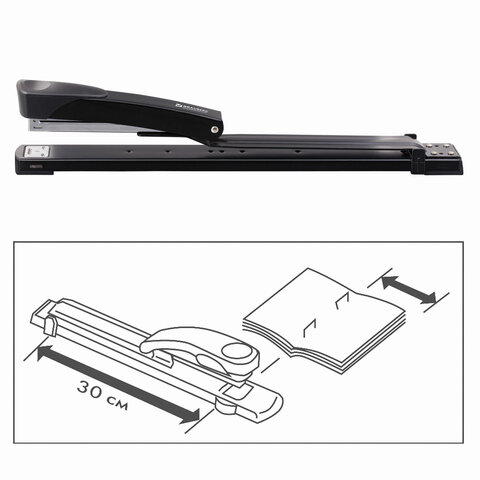 Степлер-брошюровщик Brauberg Universal, №24/6, до 25л., черный (220942), 36шт.