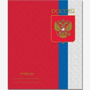 Тетрадь общая 48л, А5 Полином Россия, клетка, скрепка, мелованный картон