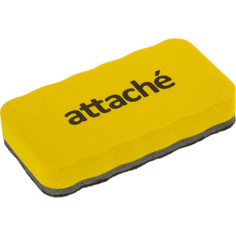 Губка-стиратель для маркерных досок Attache Economy (105x55мм, магнитная) желтая, 4шт. 6 уп.