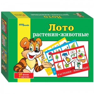 Игра настольная Лото Step Puzzle "Растения-животные", картонная коробка (80303)