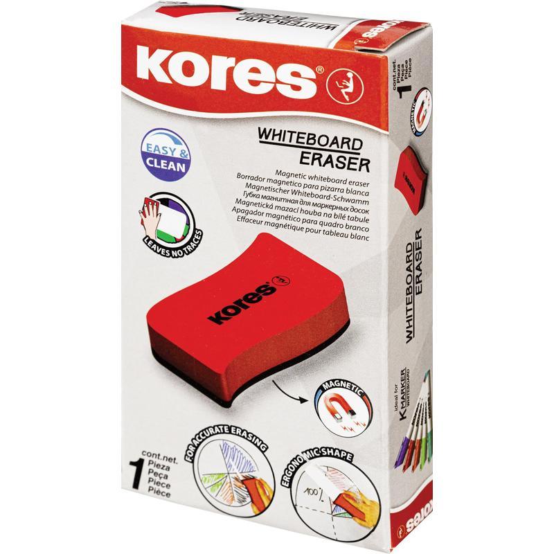 Губка-стиратель для маркерных досок Kores Magnetic Whiteboard Eraser (110x55x20мм, магнит), 12шт.
