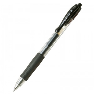 Ручка гелевая автоматическая Pilot BL-G2-5 (0.3мм, черный, резиновая манжетка) 1шт. (BL-G2-5-B)
