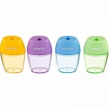 Точилка ручная пластиковая Attache Bright Colours (1 отверстие, с контейнером) разные цвета