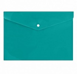 Папка-конверт на кнопке inФОРМАТ (А4, 150мкм, пластик) зеленая непрозрачная