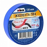 Изолента Unibob ПВХ (15мм x 10м, 130мкм, синяя) 1шт.