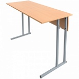 Стол ученический двухместный нерегулируемый 1200x500x760мм, 6гр, бук/серый (ШМ.2П6.БС)