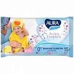 Салфетки влажные детские Aura Ultra Comfort, 15шт.