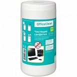 Салфетки чистящие влажные OfficeClean, универсальные, антибактериальные, 100шт. (249230)