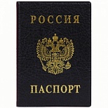 Обложка для паспорта ДПС "Герб", пвх, черная (2203.В-107)