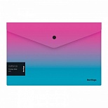 Папка-конверт на кнопке Berlingo Radiance (А4, 180мкм, пластик) розовый/голубой градиент, с рисунком, 12шт. (EFb_A4002)