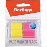 Клейкие закладки пластиковые Berlingo, 2 цвета неон по 20л., 45x25мм, в диспенсере (LSz_45251), 24 уп.