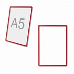 Рамка POS для ценников, рекламы и объявлений А5, 210х148.5мм, красная, без защитного экрана, 1шт. (290260)