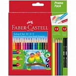 Карандаши цветные 18 цветов Faber-Castell (6гр, разная форма) картон (201597)