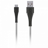 Кабель USB2.0 SmartBuy Сarbon, USB2.0 (A) - microUSB (B), экстрапрочный, 2A output, 1м, белый (iK-10n-2 white)