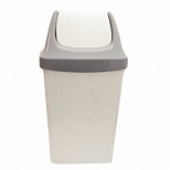 Контейнер для мусора 25л Idea "Свинг", пластик светло-серый, крышка-вертушка, 320x582x279мм (М 2463)