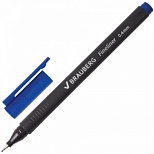 Ручка капиллярная Brauberg Carbon (тонкий метал.наконечник, 0.4мм, трехгранная) синяя (141522)