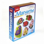 Набор для изготовления магнитов из гипса Lori "Цветочки", картонная коробка (М-008)