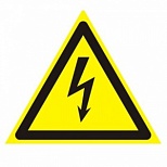 Знак по электробезопасности "Опасность поражения электрическим током" (пленка ПВХ, 200х200х200мм) 1шт. (610007/W 08)