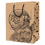 Пакет подарочный из крафт-бумаги 11x14x6,5см ArtSpace "Space Cat" (K_46056)