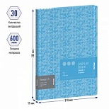 Папка файловая 30 вкладышей Berlingo Starlight S (А4, пластик, 17мм, 600мкм) голубая, рисунок, внутр.карман (DB4_30903)
