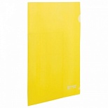 Папка-уголок Brauberg (А4, 150мкм, жесткий пластик) желтая непрозрачная (223968)