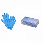 Перчатки одноразовые нитриловые смотровые, нестерильные, неопудренные, голубые, размер S, 50 пар в упаковке