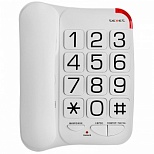 Проводной телефон teXet TX-201, крупные клавиши, белый (337858)