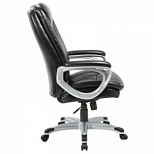 Кресло руководителя Easy Chair 679 TR, рециклированная кожа черная/серая, хром