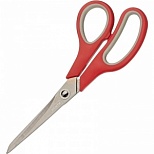Ножницы Attache Comfort 190мм, асимметричные ручки, титановое покрытие, красно-серые, 12шт.