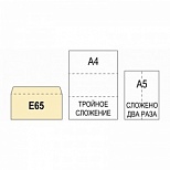 Конверт почтовый E65 Packpost ForPost (110x220, 80г, стрип, печать "Куда-Кому") 100шт., 12 уп.