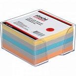 Блок-кубик для записей Attache "Эконом", 90x90x50мм, разноцветный, прозрачный бокс, 36шт.
