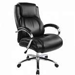 Кресло руководителя Easy Chair 585 TR, рециклированная кожа черная, хром